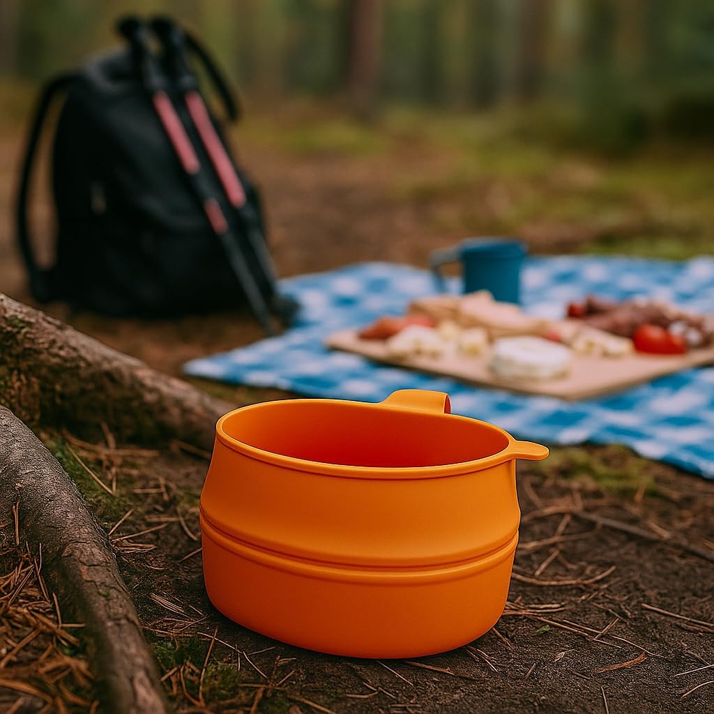 Fold-A-Cup Small - Orange, Foldable BPA-Free TPR, Made in Sweden