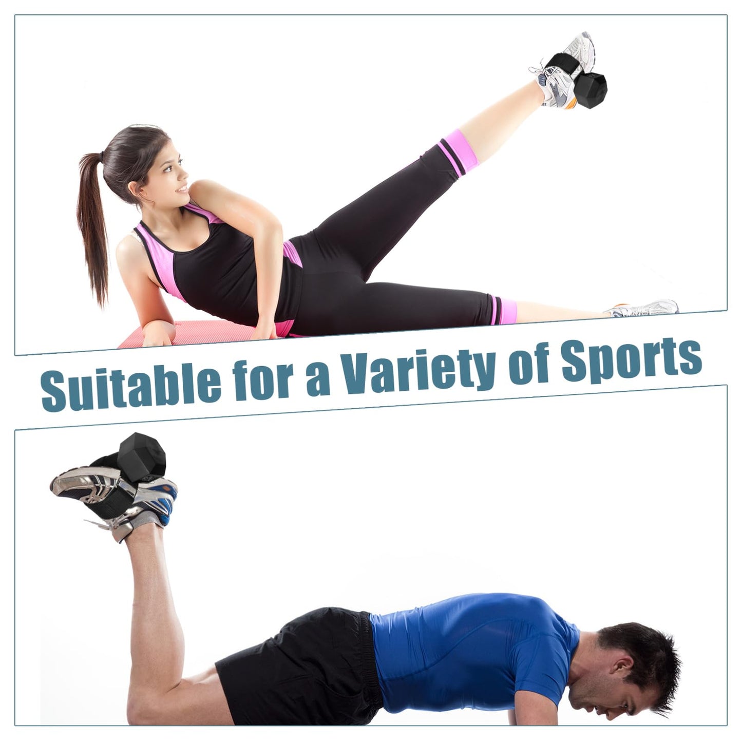 Kisangel 2Pcs Dumbbell Foot Attachment, Foot Weight Lifting Adjustable Ankle Straps Leg Lifting Weight Holder For Gym Workouts Strength Training