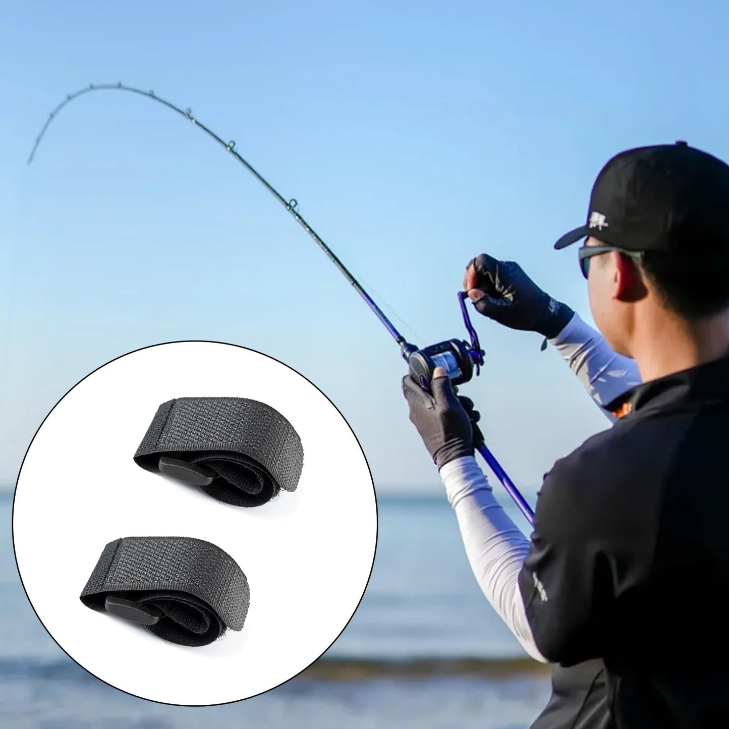 20-Pack Stretchy Straps & Tackle Ties for Fishing Rods - Elastic Rod Holder Straps for Organizing and Protecting Casting, Spinning, and Fly Rods - Angler's Accessories