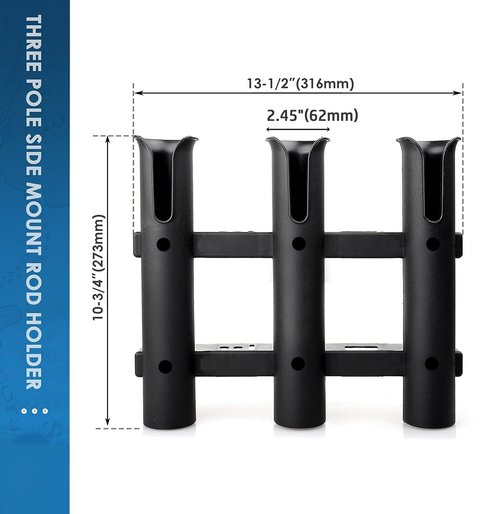 YETI & RTIC Cooler Fishing Rod Holder - 3 Link Fishing Rod Rack for Boat, Kayak Fishing Accessories with Tie-Down Slot