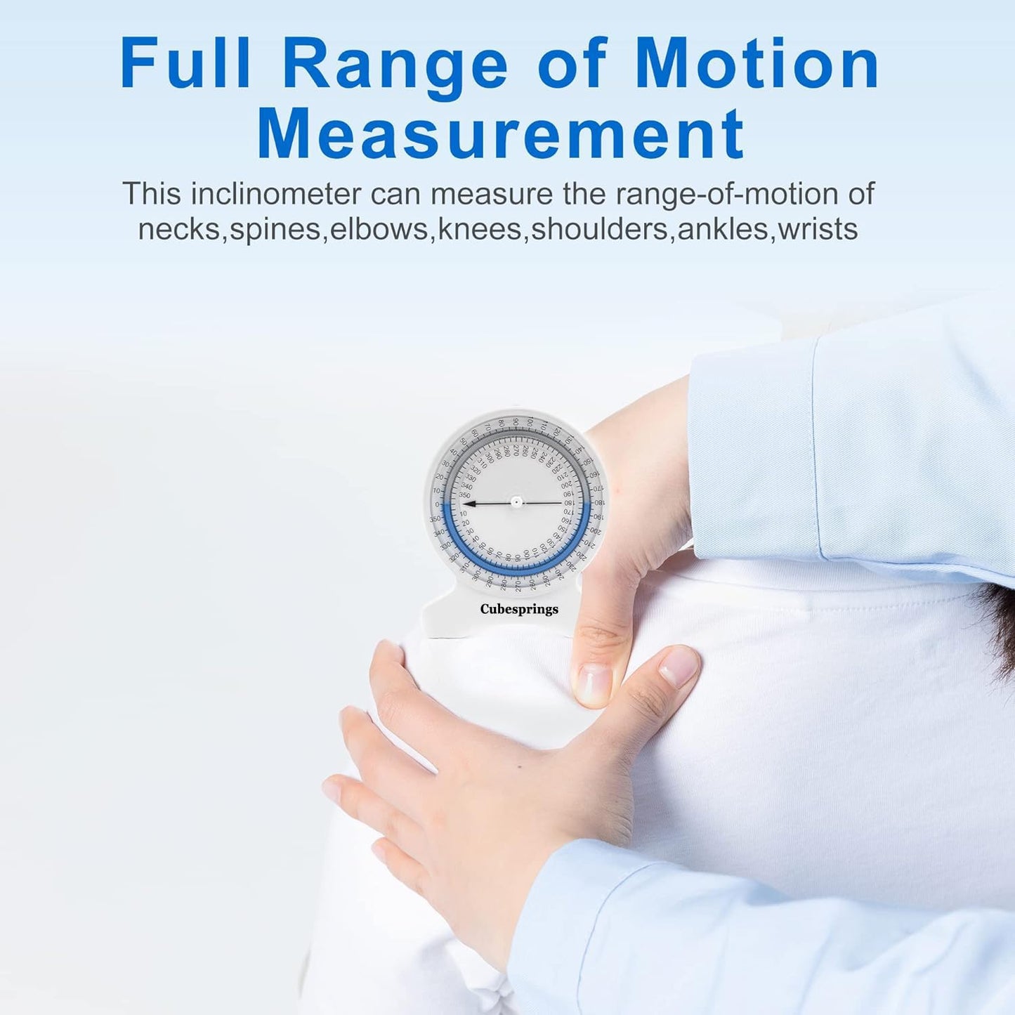 Cubesprings Inclinometer Physical Therapy - Accurate Range of Motion (ROM) Measurement Leak-Proof Construction- Easy to Use Inclinometer for Physical Therapist or Student