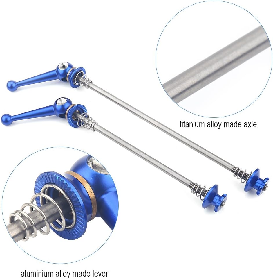 2Pcs ycle Skewers Ultralight Titanium Alloy Quick Release Skewers Set Bike Replacement Repair Parts Accessory For Mtb Road Bike (Red) Lightweight Quick Release Skewers Carbon Fiber ycle Skew