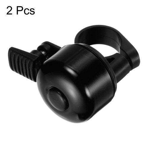 HARFINGTON 2pcs Bike Bell Mini Bicycle Bell with Loud Crisp Clear Sound Bike Ring Bell Aluminum Bike Accessories for Adults Children Road Mountain Bike, Black