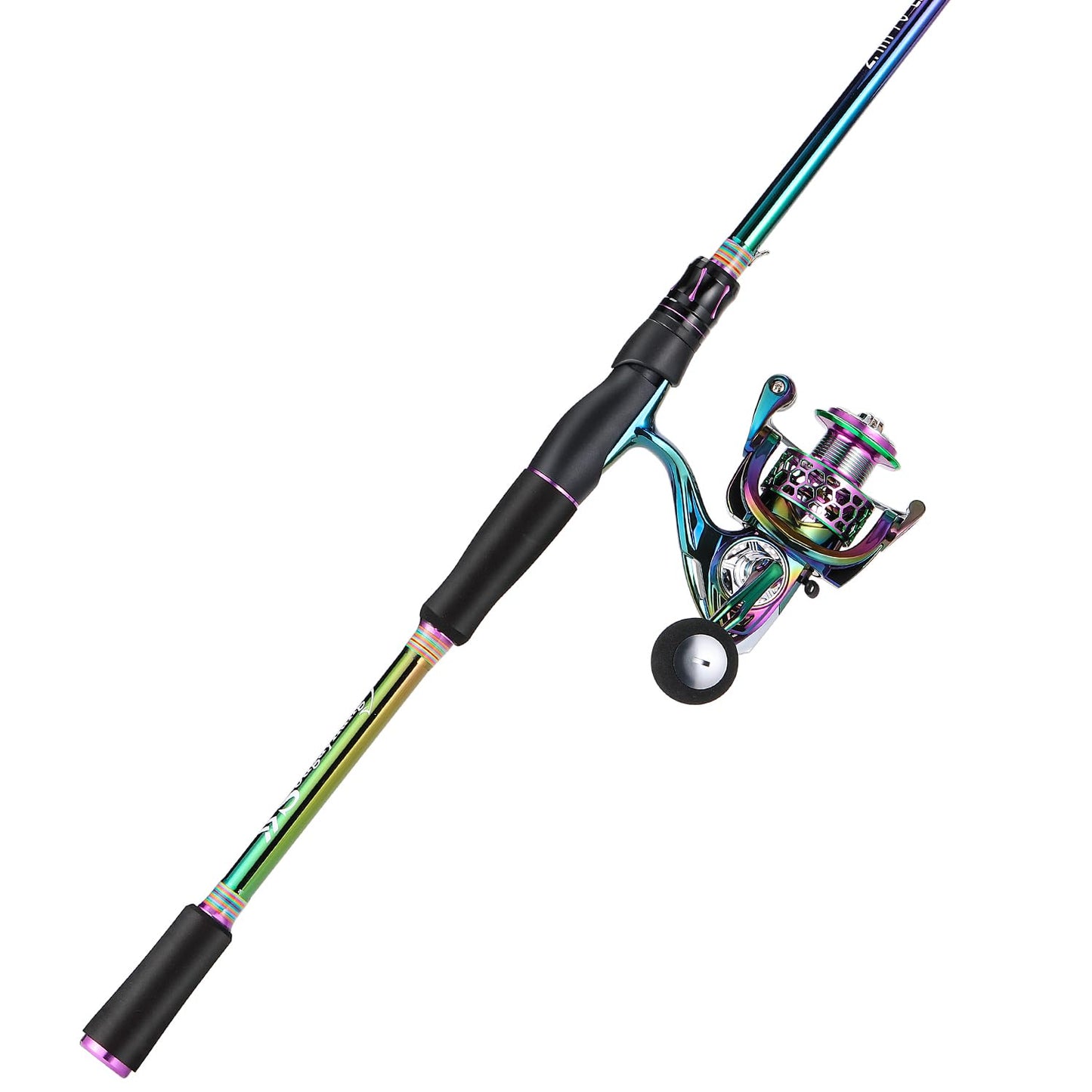 Sougayilang Spinning Fishing Reel Rod Combo, Two Pieces Colorful Poratble Light Weight Fishing Rod with Powerful Fishing Gear for Freshwater Saltwater