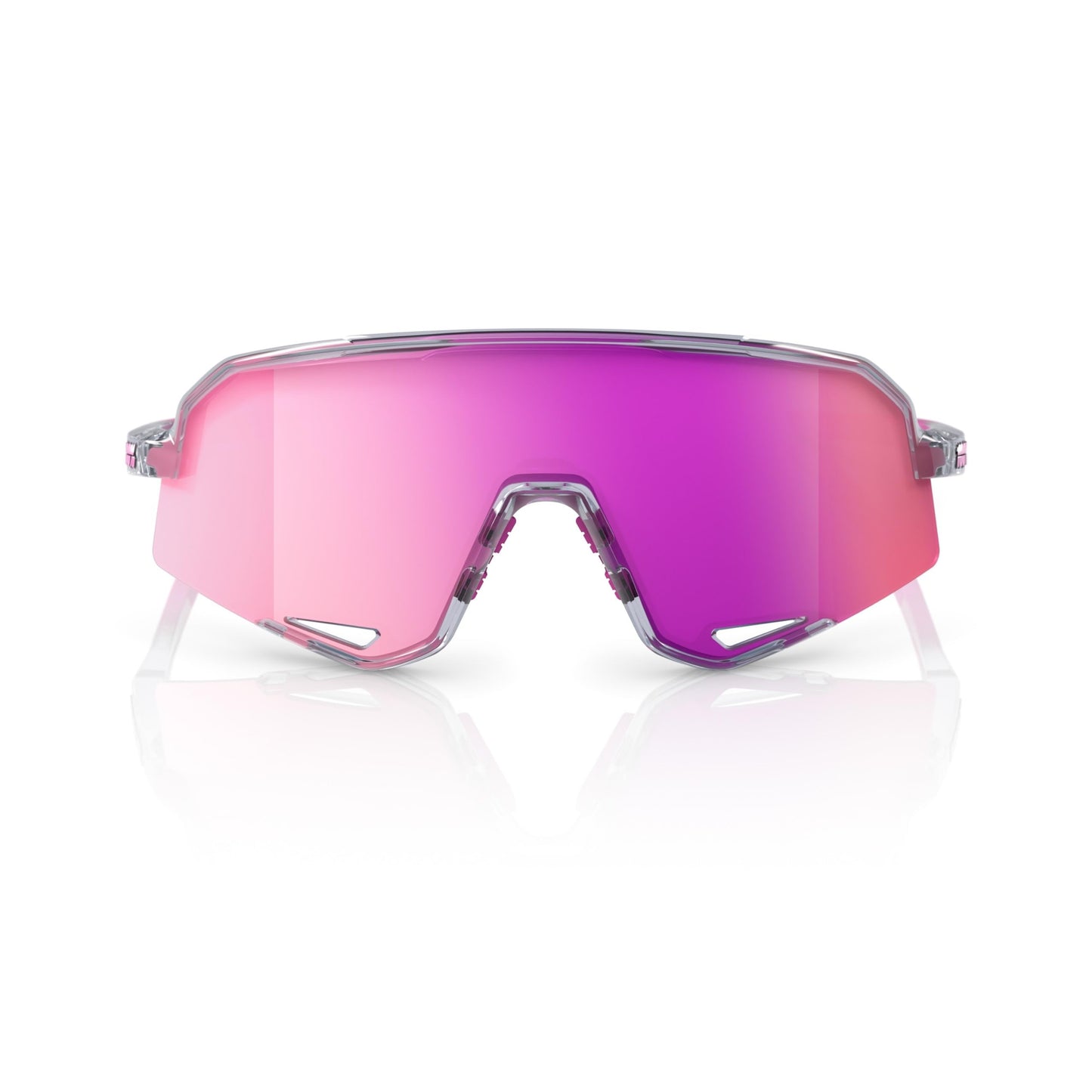 100% Slendale Sunglasses - Polished Translucent Grey; Purple Multilayer Mirror