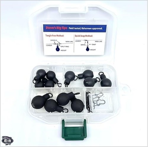 BNR Dave's Steelhead Pack - 16pc Fishing Weights - Steel, Black - Drop Shape - Bobber-doggin, Boon-doggin, Float, Drift, Light Back-bouncing