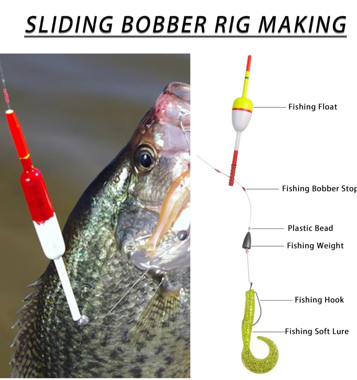 KAYYIPEX Slip Bobber Stop for Fishing Line,Float Bobber Stops&Fishing Beads