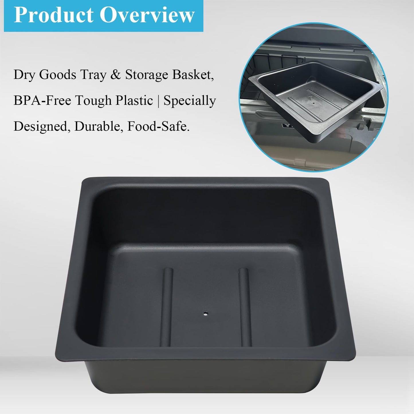 1 Pcs Dry Goods Tray & Storage Basket Compatible with The Yeti Tundra 50 & 65 QT Coolers| BPA-Free Tough Plastic | Specially Designed, Durable, Food-Safe | Storage Tray for Utensils, Dry Goods