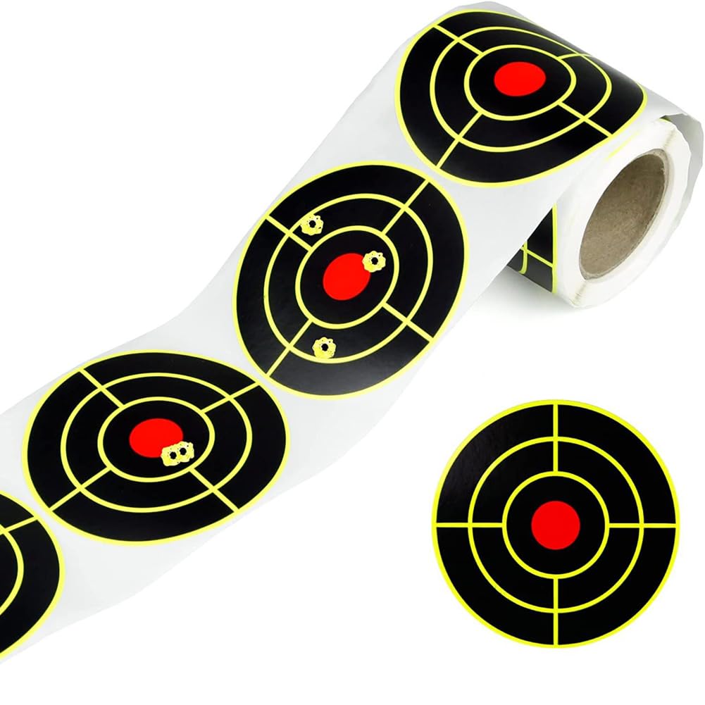 Teensery 100 Pcs 3" Round Shooting Targets Stickers Self Adhesive Splatter Targets Stickers for Shooting Hunting Training (1 Roll)