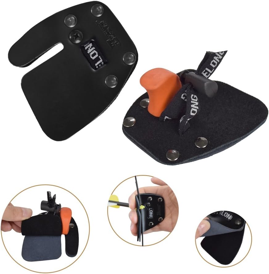 Archery Finger Tab Shooting Tabs Finger Saver Protect Guard Cow Leather for Recurve Bow Right Handed