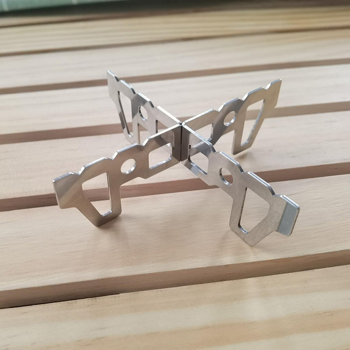 HIZEFSOO 2PCS Alcohol Stove Cross Stand, Stainless Steel Pot Support for Camping Stoves Outdoor Camping Stove Stand Support Rack Camping and Hiking Accessory