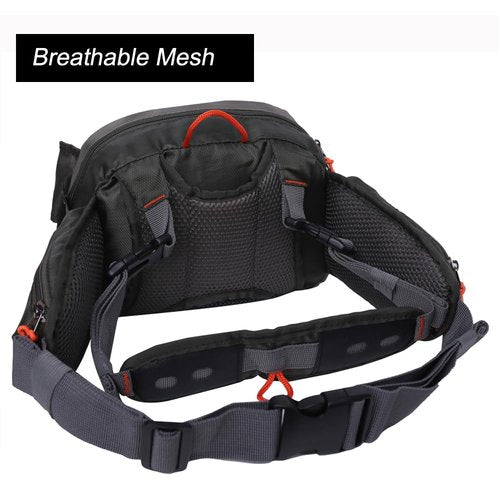 Kylebooker Fly Fishing Chest Pack Tackle Storage Hip Bag River Fishing Waist Pouch (Army Green)
