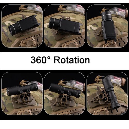 Tactical Helmet Mount for X300/X400/TLR-1/Surefire Series Lamp with 360° Rotate and Hoo&Loop Fast-Attach, Nylon Material, (Tan)