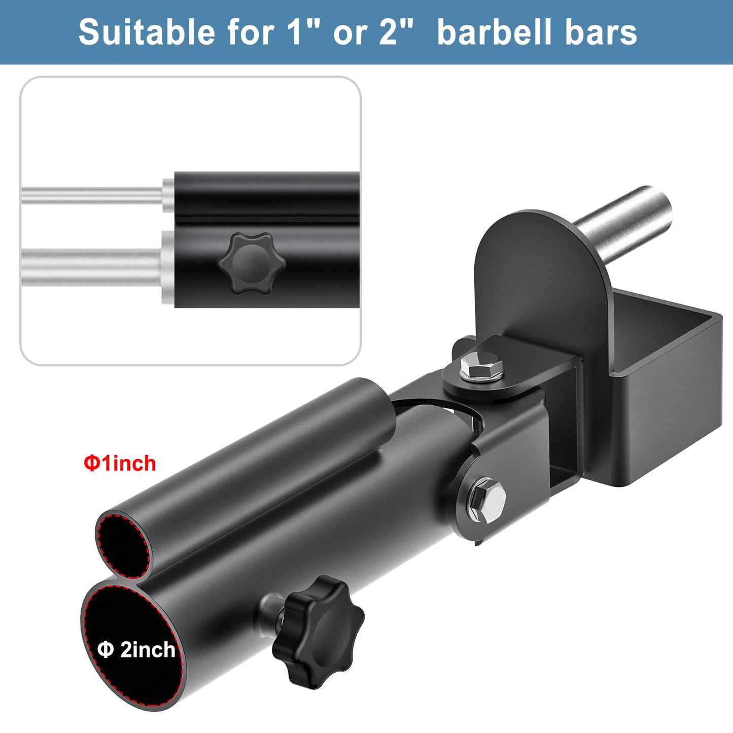Kipika T Bar Row Landmine Attachment for 3" x 3" Power Rack - Heavy Duty T-Bar Row Platform with Swivel Suitable for 1" Standard Barbell Bar and 2" Olympic Bars - Ideal for Home Gym Workouts