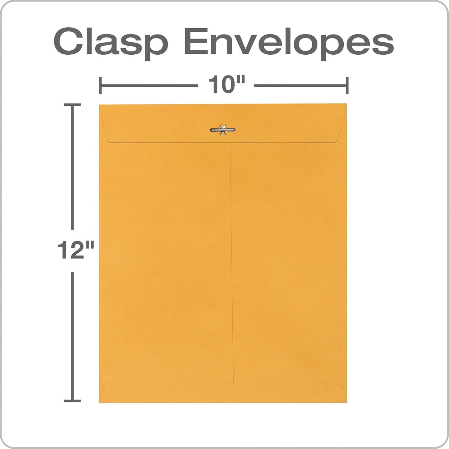 Quality Park 6 x 9 Clasp Envelopes, Clasp and Gummed Closures for Storing or Mailing, 28 lb Kraft Paper, 100 per Box (QUA37855)