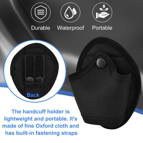 2 Pcs Handcuff Case, Handcuff Holster, Open Top Oxford Cloth Cuff Pouch for Duty Belt Police Law Enforcement Security Officer Accessories Fits Standard Chain or Hinge Handcuffs