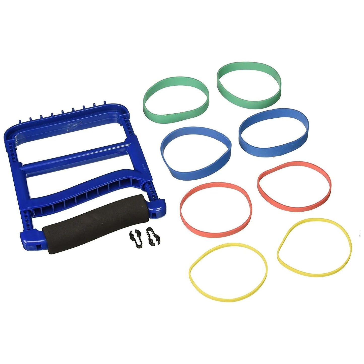 Rolyan Basic Ergonomic Hand Exerciser, Strengthening Device for Fingers, Hands, and Thumbs, Comes with 4 Pairs of Graded Rubber Bands with Progressive Difficulty, Black