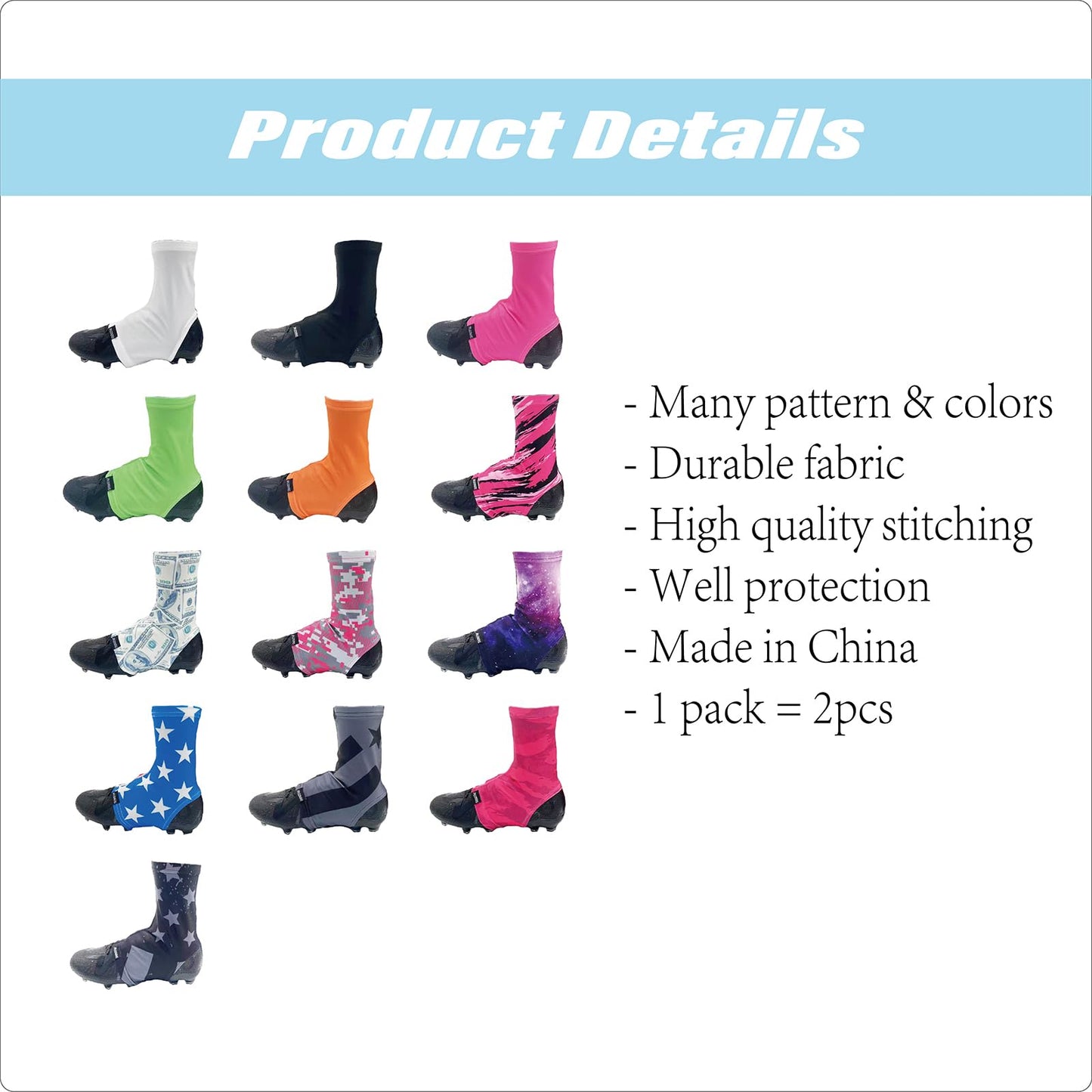 JINJUNINS Spats Cleat Covers Sublimation Printing (Money, S)