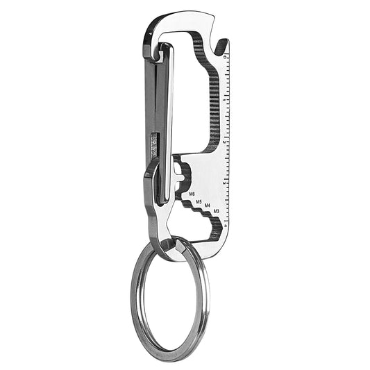 Keychain Carabiner with Bottle Opener, Stainless Steel Carabiner Clip for Car Keys, Mini Multitool Keychain Clip for Men Belt Hook, Heavy Duty Key Chain Ring Clip