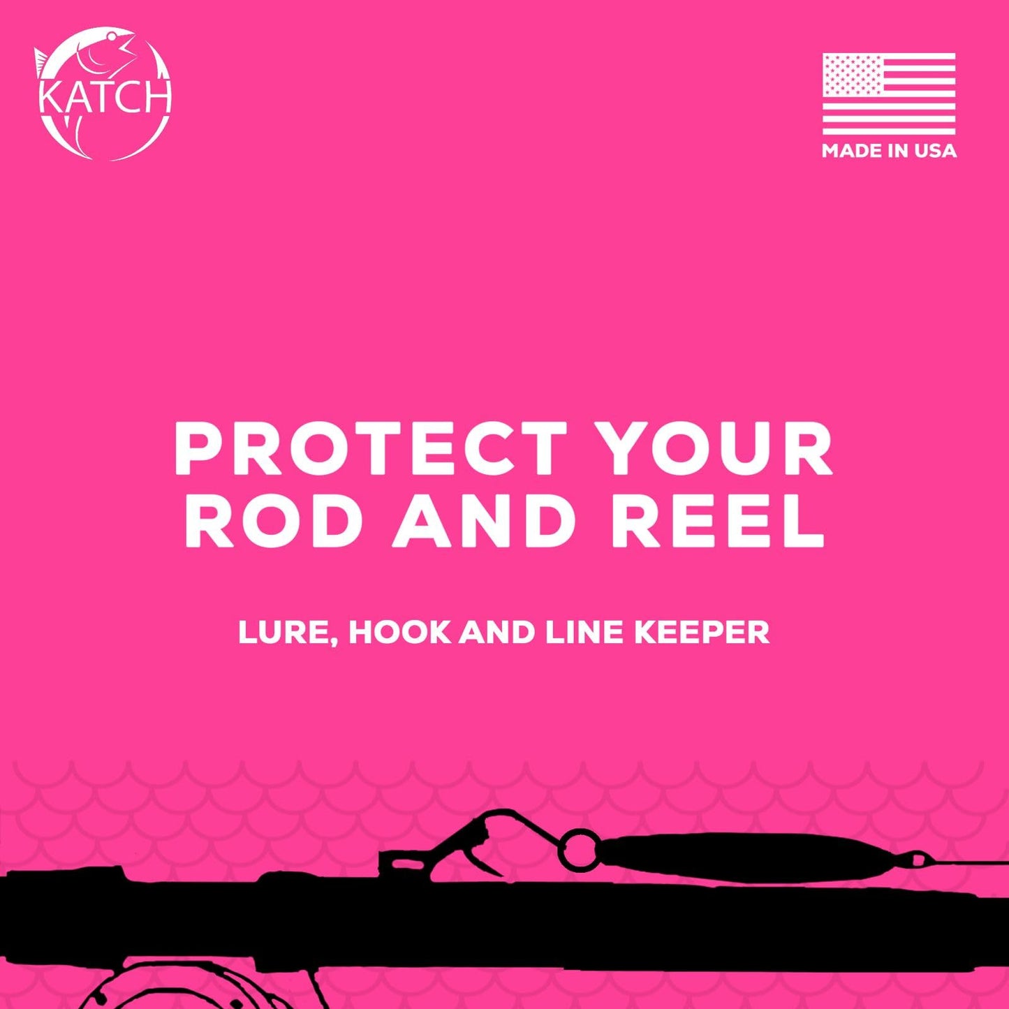 KATCH Hook Keeper for Fishing Rod: Regular & Mini Sizes - Secure Lure & Accessory Holder (Blue, Regular)