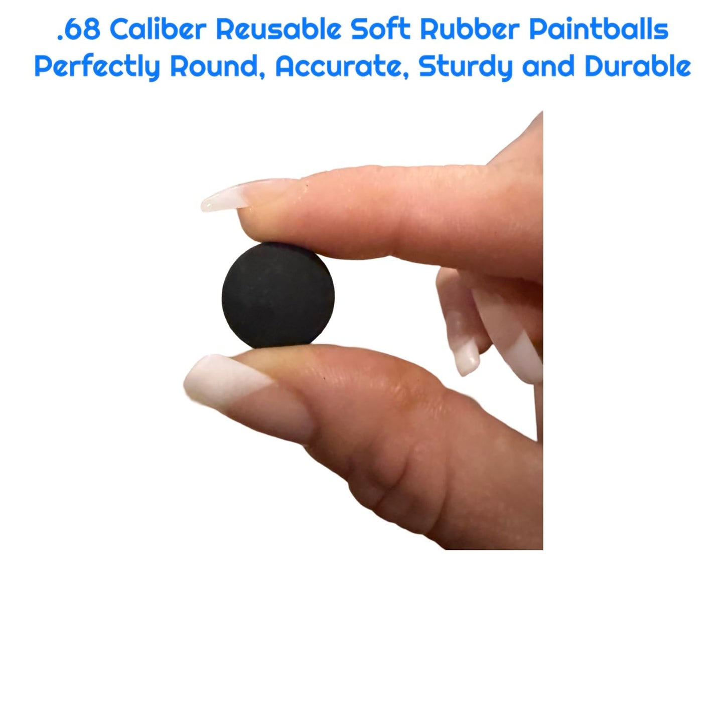 3Skull .43 Cal or .50 Cal or .68 Cal Rubber Balls New Reusable Training Rubber Balls for Paintball Guns (.68, 100), Black