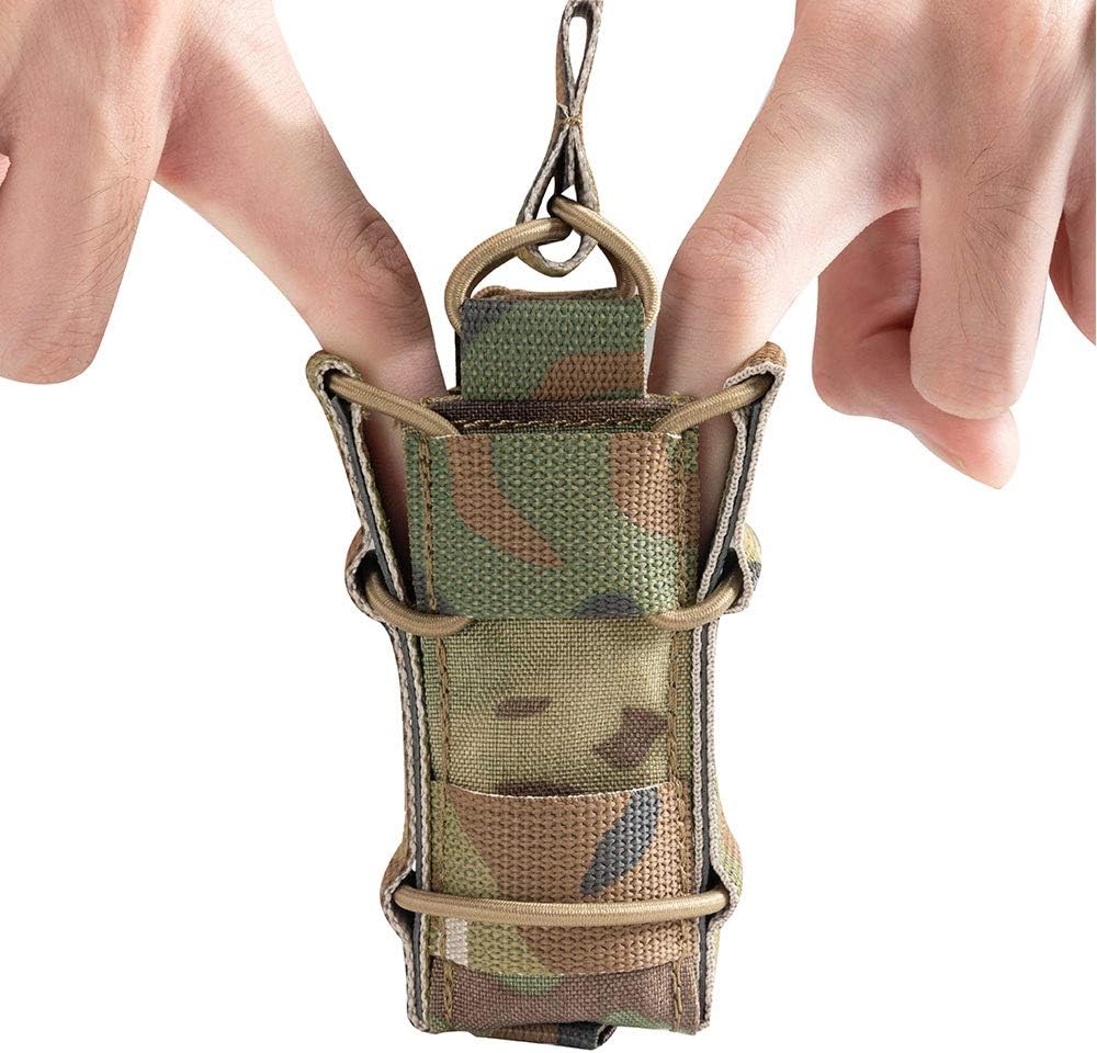 EXCELLENT ELITE SPANKER Open Top Single Pistol Mag Pouch Flashlight Holder Magazine for Glock19 M1911 Magazines (Multicam)