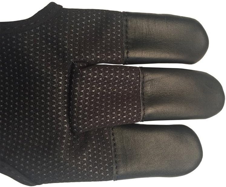 Handmade Brown Leather Three Finger Archery Gloves