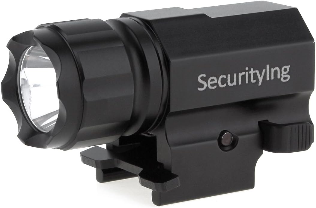 LED Tactical Strobe Gun Flashlight 2-Mode 600LM Pistol Handgun Torch Light with Quick Release Mount for Hiking, Camping, Hunting and Other Indoor/Outdoor Activities