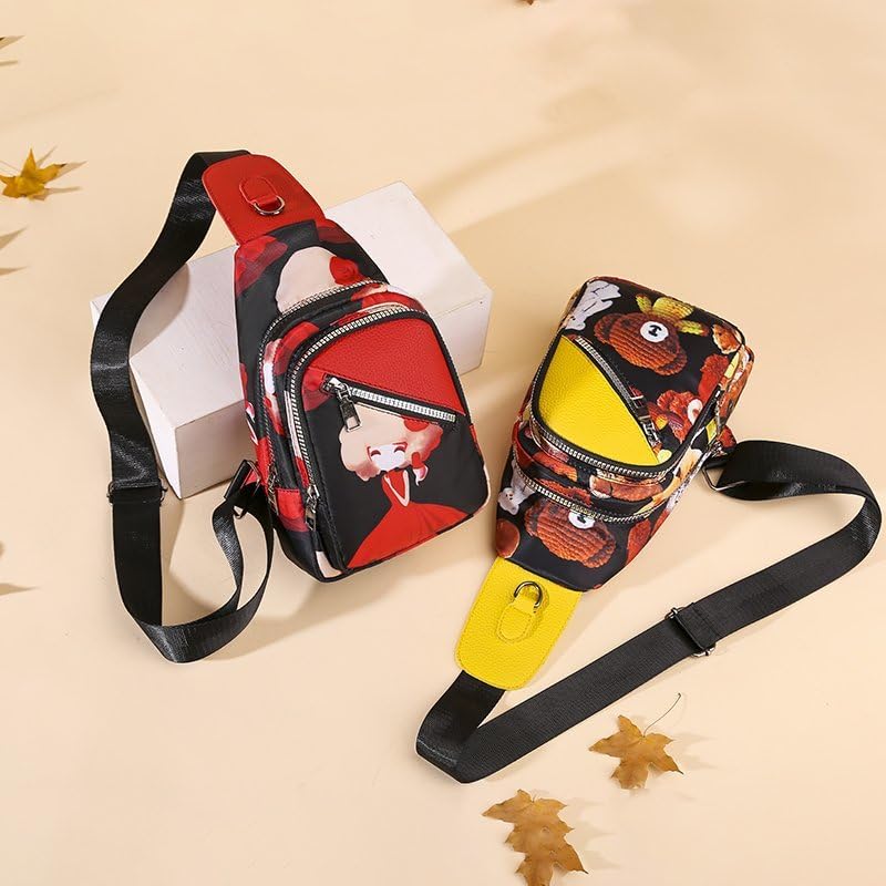 Lmagice New Women's Crossbody Bag Sports Shoulder Bag Hiking Backpack Printed Sling Backpack