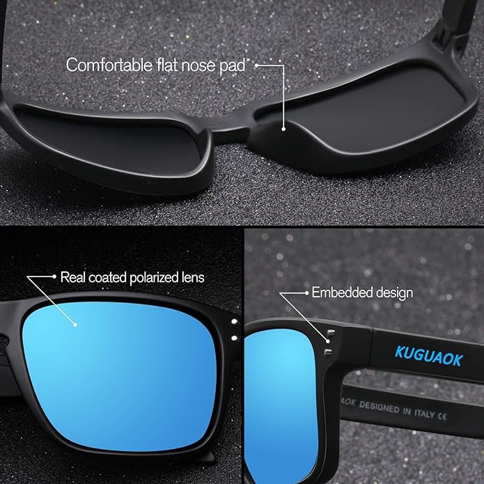 Lengnuantazhi 4 Pack Polarized Sunglasses for Men Women Sports Driving Fishing Glasses UV400 Protection, Black+red+blue+green