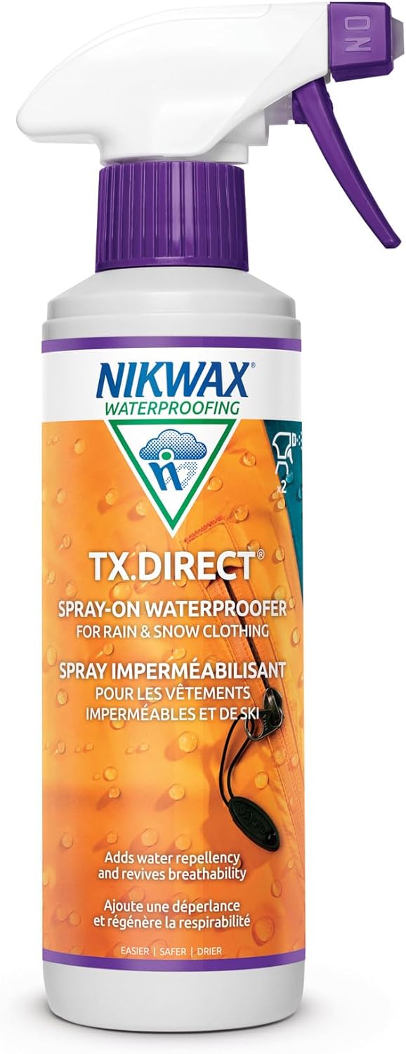 Nikwax TX.Direct Spray-On Waterproofing, 500ml, High Performance Waterproofing Renewal Treatment Restores DWR Water Repellency in Jackets, Outerwear, Rain, Ski and Snow Gear