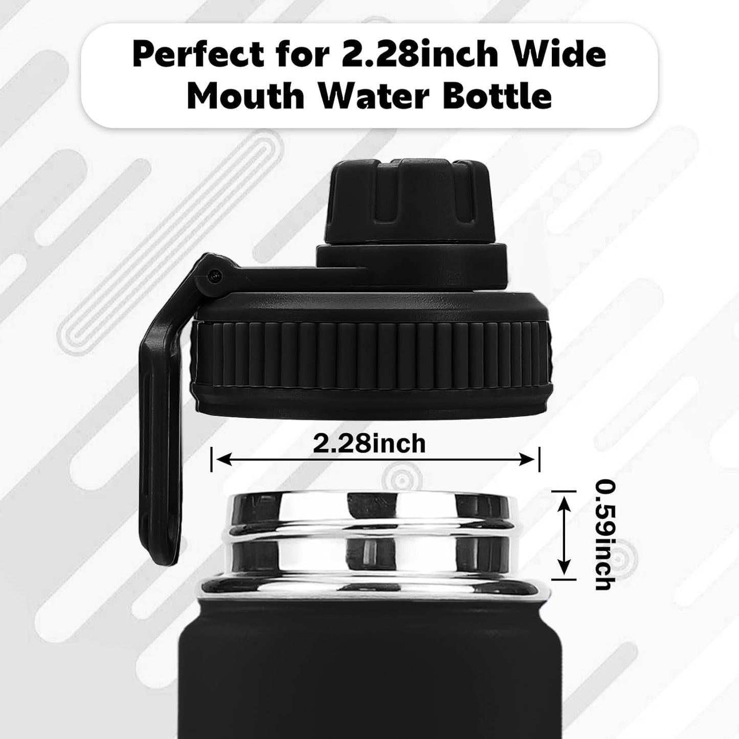 Hydro Flask Wide Mouth Spout Lids | 2-Pack Replacement | Easy Carry (Black & Sky Blue)