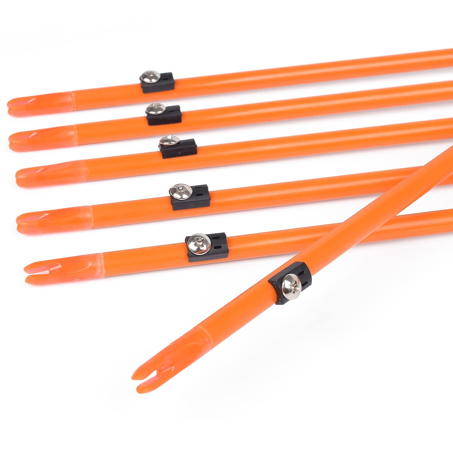 GPP 32 inches Bowfishing Arrows Fish Hunting Solid Fiberglass Shaft with Broadheads and Safty Slides for All Bows Fishing Huntings,6 PCS
