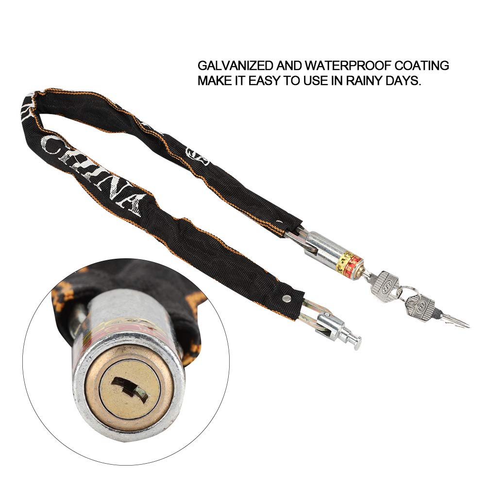 Anti Theft Motorcycle Mobility Scooter Chain Lock, BikeWheelchair Lock Copper Core Non Woven Cloth Cover 80cm Length