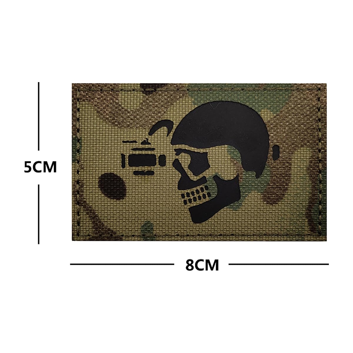 2 PCS AliPlus Night Vision Skull Patches IR Infrared Reflective Patch Laser Cut Patch Tactical Military Morale Patch Hook and Loop