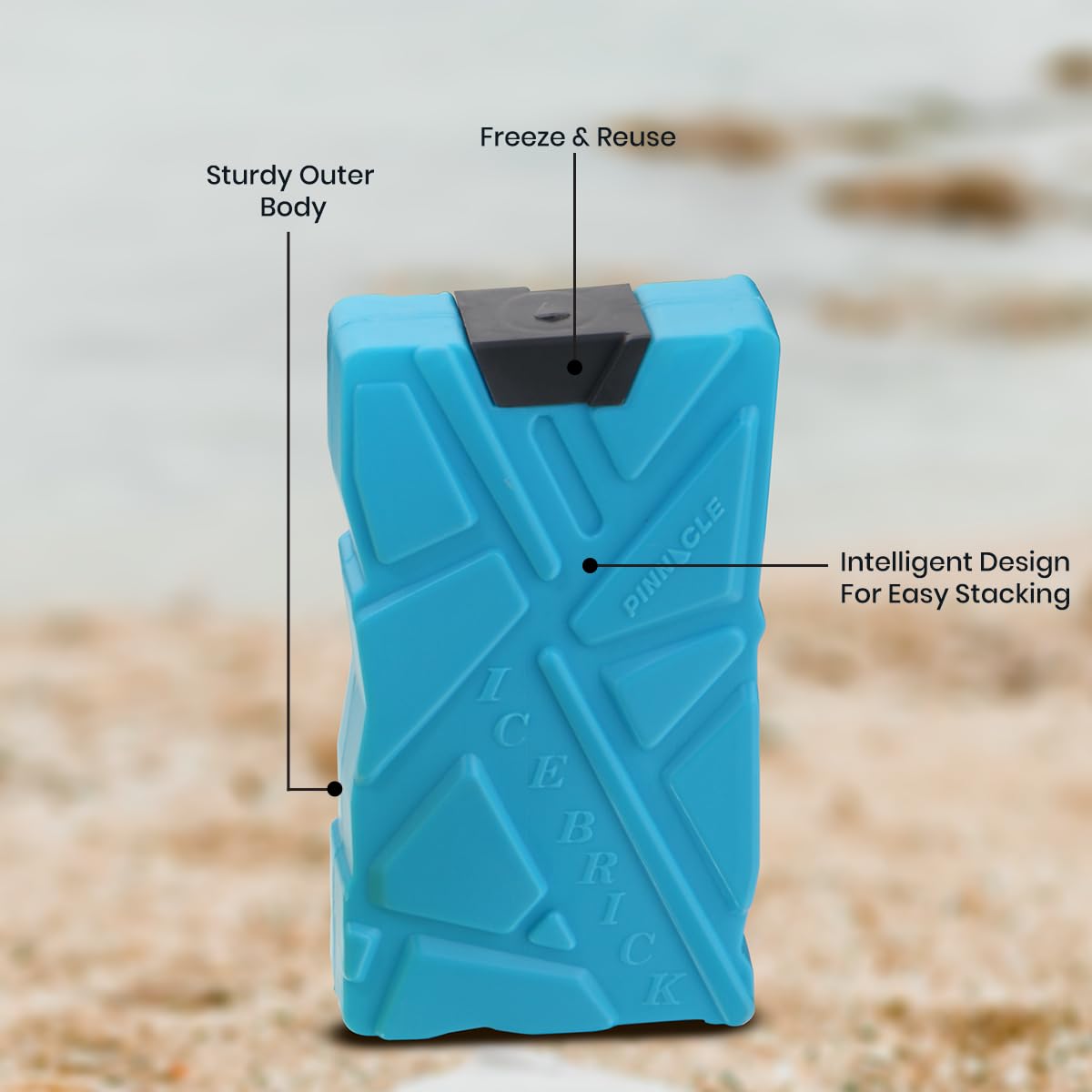 Pinnacle Ice Blocks for Cooler Set of 2, 20oz, Blue, Reusable, Leak-Free, Long Lasting, Non-BPA, Food Safe