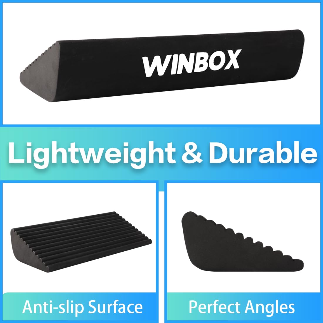WINBOX Squat Wedge and Slant Board for Calf Stretching, Foot Stretcher for Physical Therapy, Calf Stretcher for Improving Mobility Balance and Strength Performance