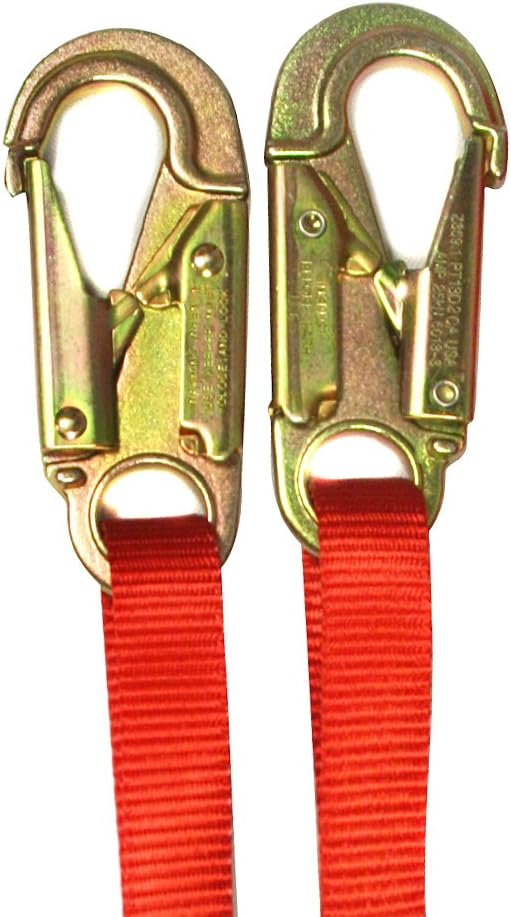 Fusion Climb Y Legged Lanyard with Double Locking Snap Hook, Red/Gold