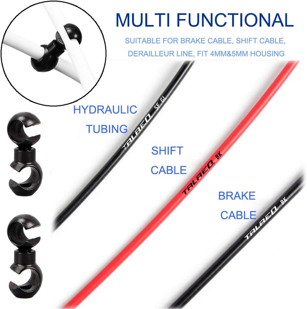 20Pcs Bike Cable Clips Hook, Bicycle Rotating S-Hook Shift and Brake Cable Housing Fixing Holder Parts & Components for Cycling MTB Gear Cable