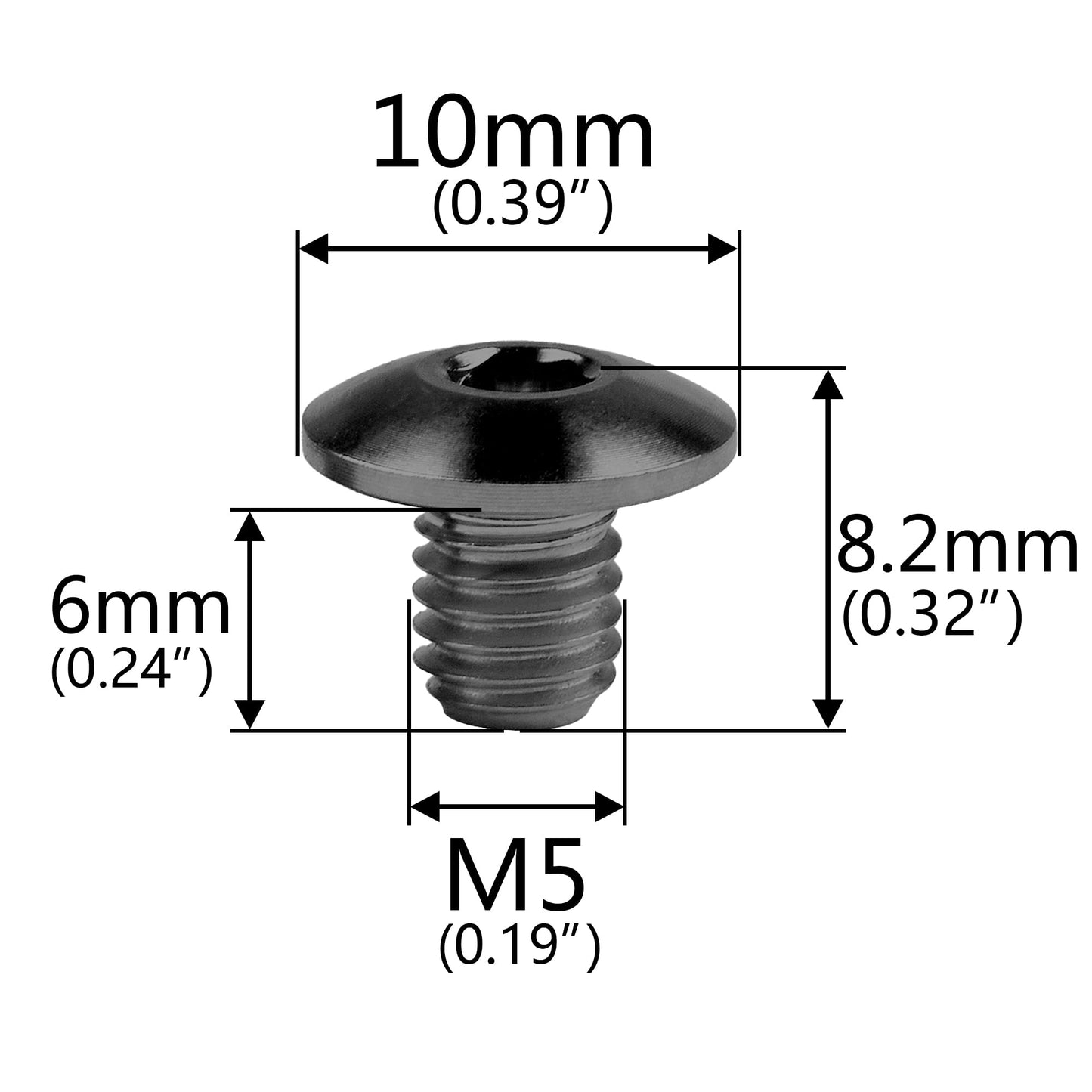 Wanyifa Titanium Ti M5 Bolt for Brake Handle Oil Cap Screws Accessory Pack of 4 (Black)
