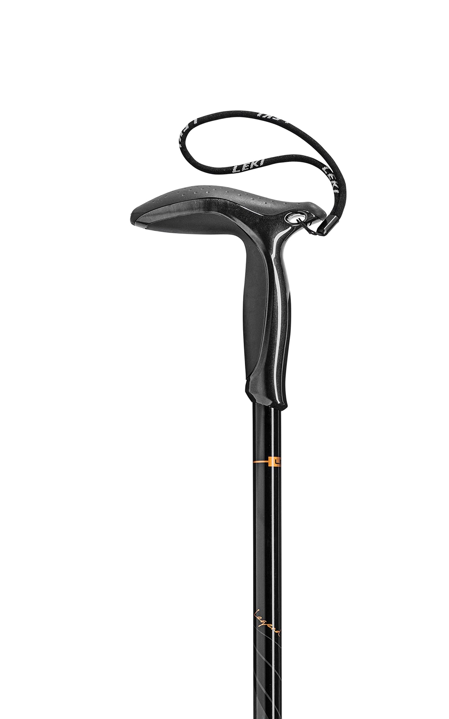 LEKI Legend Black Carbon Adjustable Lightweight Walking Pole (Single) for Trekking & Hiking - Black-Anthracite-Copper - 90-120 cm