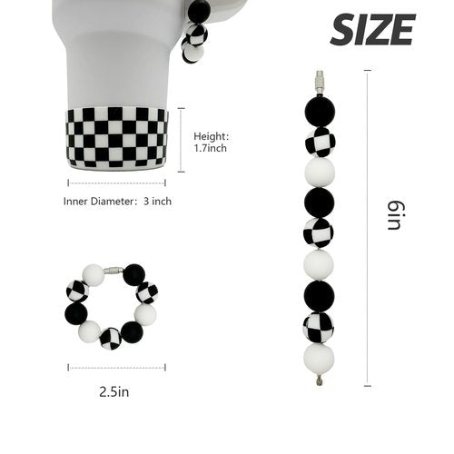 WAFOIRO Silicone Boot Tumbler Handle Decor Tumbler Cup Cover Water Bottle Accessories for 30oz&40oz Stanley Protective Bottom Sleeve(Checkered)