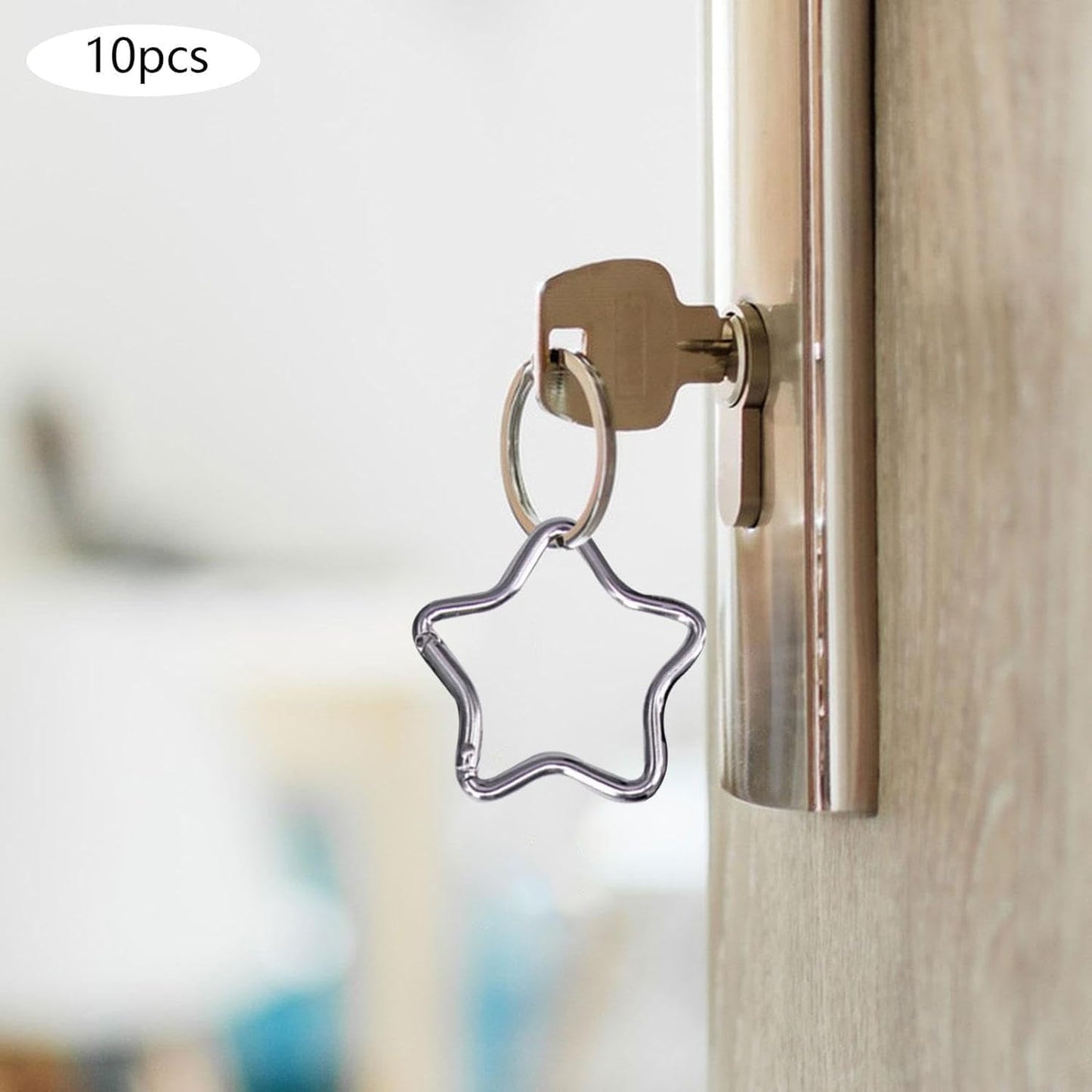 10Pcs Silver Five Pointed Star Shaped Carabiner,Aluminum AlloyHeavy Duty Keyring Hook Small Carabiner Keychain Clips for Home Fishing Camping Hiking Accessory and Car Keychain Carabiners,Accessories