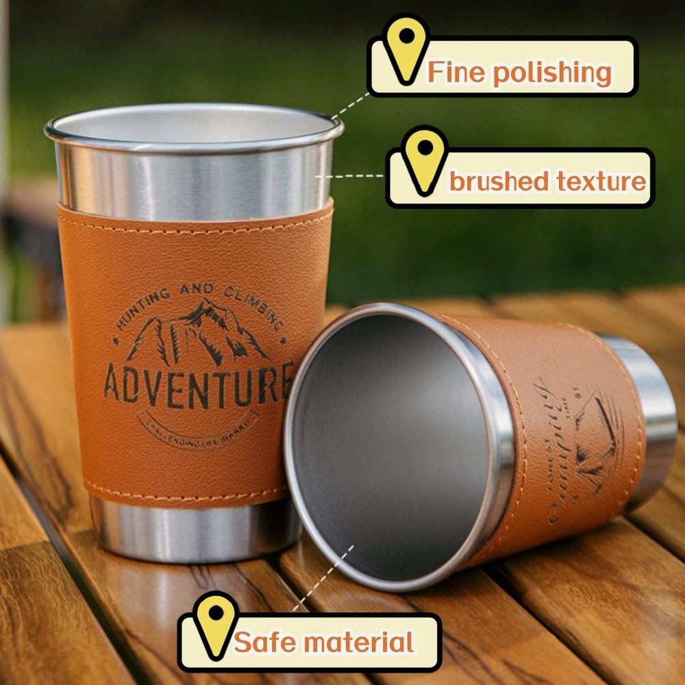 16oz Camping Cup Stainless Steel Cup Pint cup Perfect for Hiking, Fishing, Surfing, Party, Camping, Travel, and Outdoor Adventures - Durable and Portable for All Your Excursions