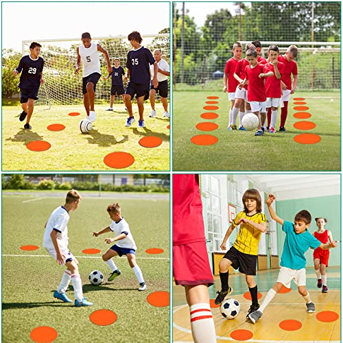 Orange 12 Pcs 9-Inch Non-Slip Gym Floor Spot Markers for Sports & Training