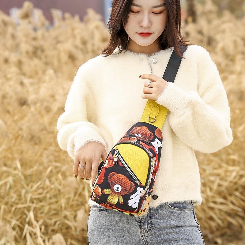 Lmagice New Women's Crossbody Bag Sports Shoulder Bag Hiking Backpack Printed Sling Backpack