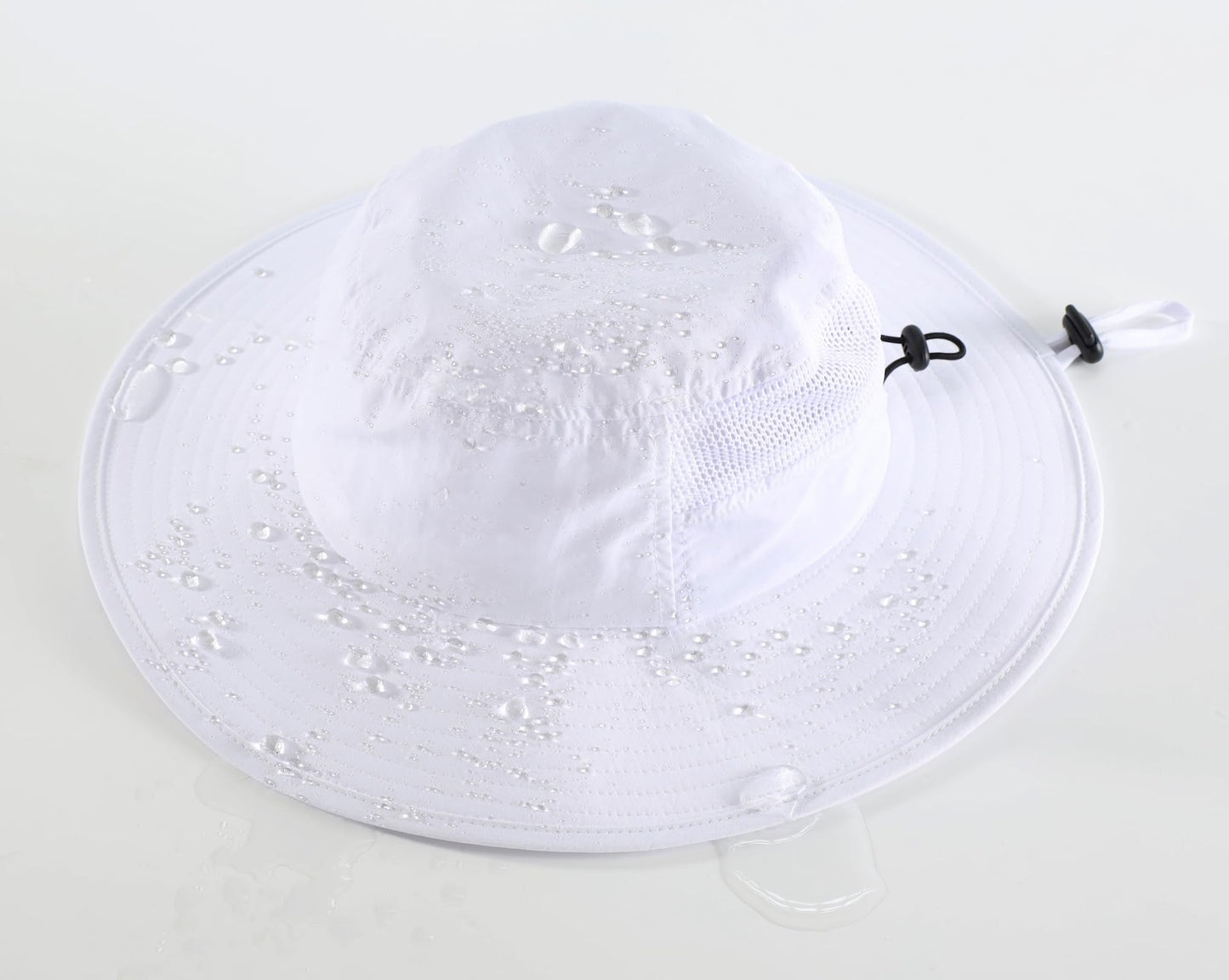 Home Prefer UPF50+ Mens Sun Hat Wide Brim Fishing Hat Breathable Mesh Beach Bucket Hat for Men Women (White)