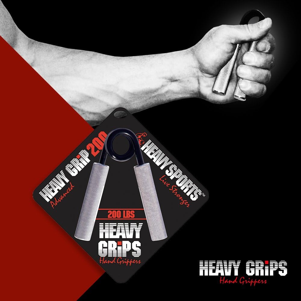 Heavy Grips - 200 lbs Resistance - Advanced - Grip Strengthener - Hand Exerciser - Hand Grippers for Beginners to Professionals