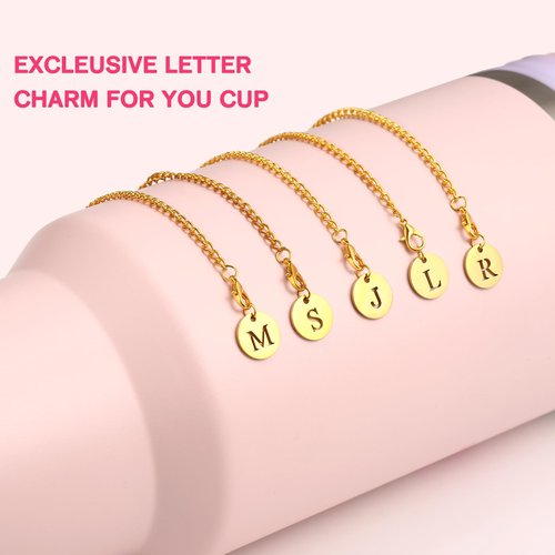 Raymall Letter Charm for Stanley Cup With Handle, Personalized Name ID Initial Letter Charm Accessories For Stanley Tumbler Cup (Letter L)