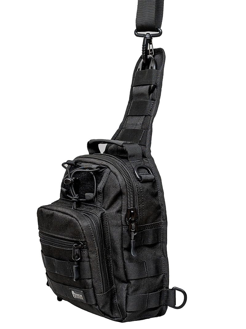 Spartan Tactical ARC MKII EDC Sling Bag, Shoulder Bag, Gun Holster Included, Concealed Carry, Black
